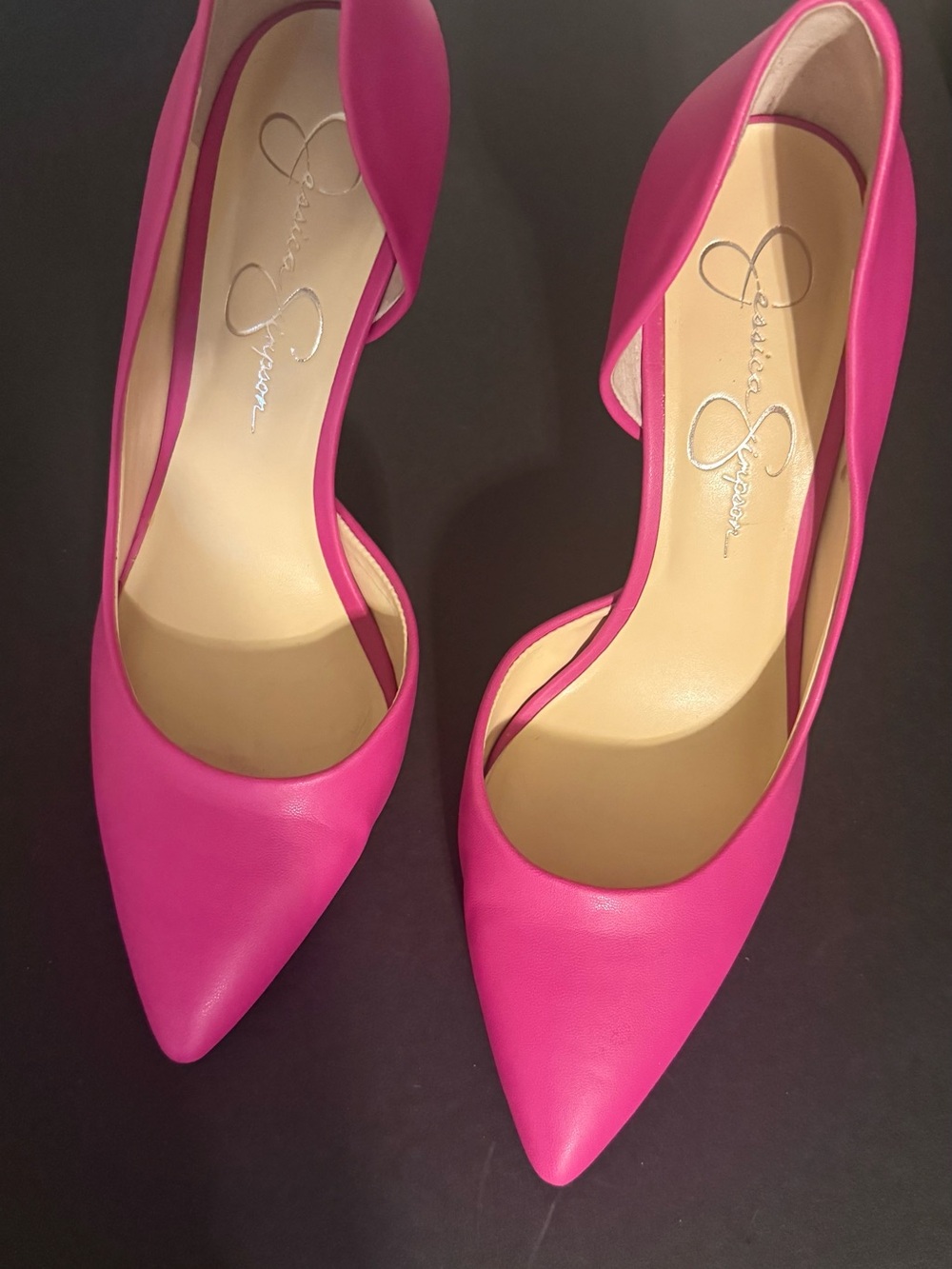 Jessica Simpson Vibrant Pink D'Orsay Pointed-Toe Pumps